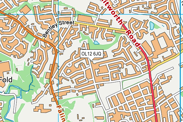 OL12 6JQ map - OS VectorMap District (Ordnance Survey) OL12 6JQ map - OS VectorMap District (Ordnance Survey)