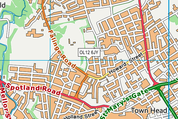 OL12 6JY map - OS VectorMap District (Ordnance Survey) OL12 6JY map - OS VectorMap District (Ordnance Survey)