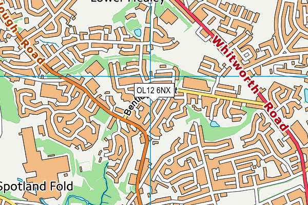 OL12 6NX map - OS VectorMap District (Ordnance Survey) OL12 6NX map - OS VectorMap District (Ordnance Survey)