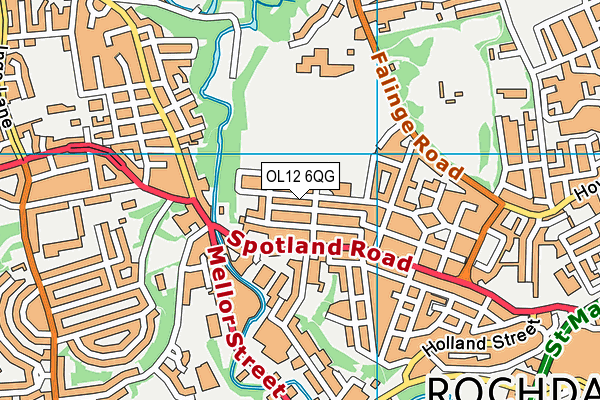 OL12 6QG map - OS VectorMap District (Ordnance Survey)