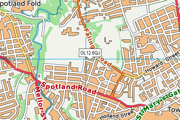 OL12 6QJ map - OS VectorMap District (Ordnance Survey) OL12 6QJ map - OS VectorMap District (Ordnance Survey)