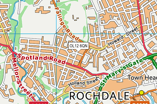 OL12 6QN map - OS VectorMap District (Ordnance Survey) OL12 6QN map - OS VectorMap District (Ordnance Survey)