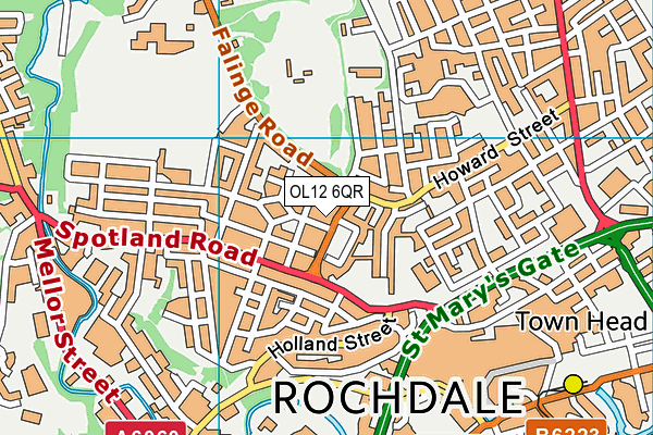 OL12 6QR map - OS VectorMap District (Ordnance Survey) OL12 6QR map - OS VectorMap District (Ordnance Survey)