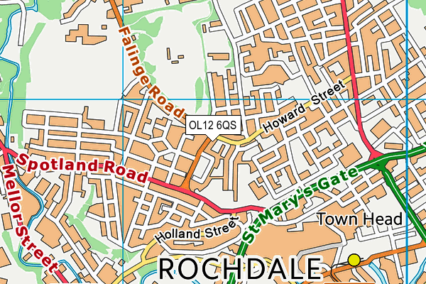 OL12 6QS map - OS VectorMap District (Ordnance Survey) OL12 6QS map - OS VectorMap District (Ordnance Survey)