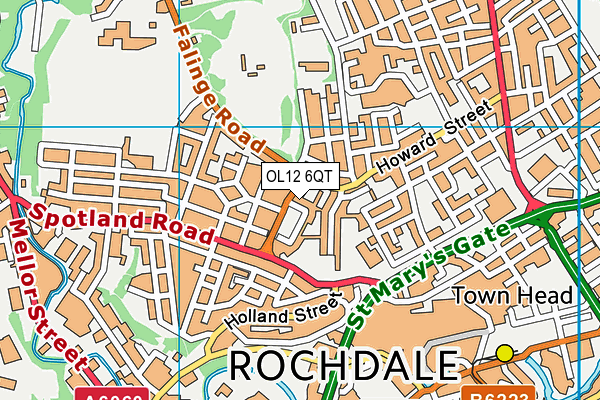OL12 6QT map - OS VectorMap District (Ordnance Survey) OL12 6QT map - OS VectorMap District (Ordnance Survey)