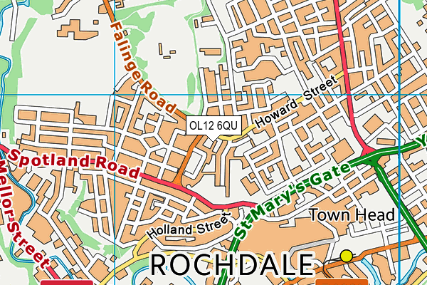 OL12 6QU map - OS VectorMap District (Ordnance Survey) OL12 6QU map - OS VectorMap District (Ordnance Survey)