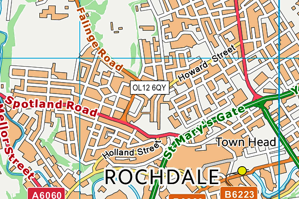 OL12 6QY map - OS VectorMap District (Ordnance Survey) OL12 6QY map - OS VectorMap District (Ordnance Survey)