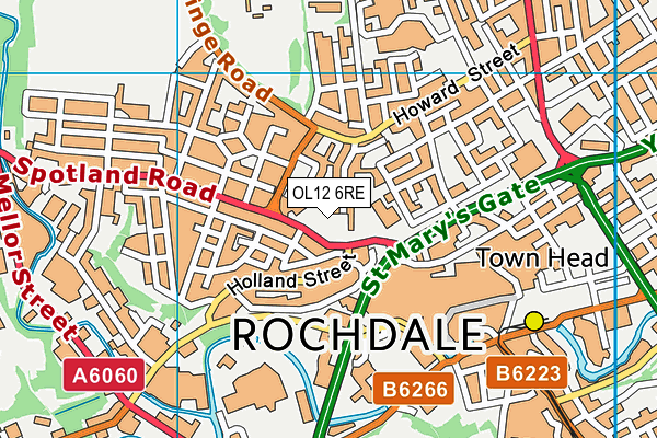OL12 6RE map - OS VectorMap District (Ordnance Survey) OL12 6RE map - OS VectorMap District (Ordnance Survey)
