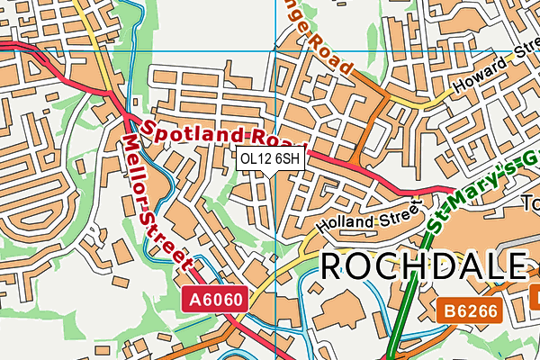 OL12 6SH map - OS VectorMap District (Ordnance Survey)