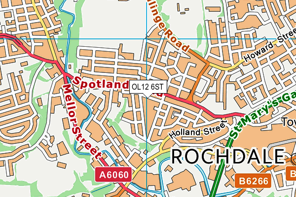OL12 6ST map - OS VectorMap District (Ordnance Survey) OL12 6ST map - OS VectorMap District (Ordnance Survey)