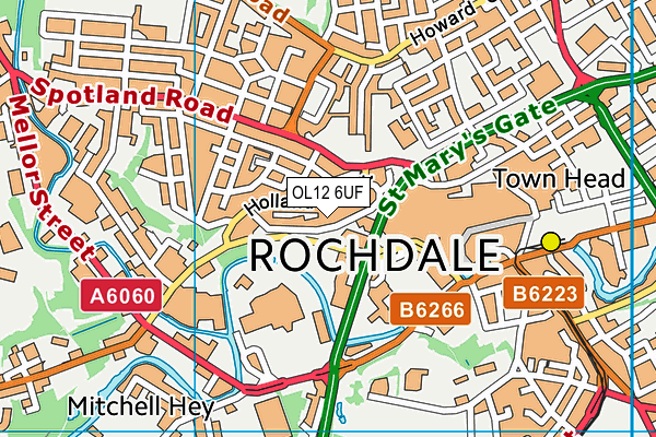 OL12 6UF map - OS VectorMap District (Ordnance Survey)
