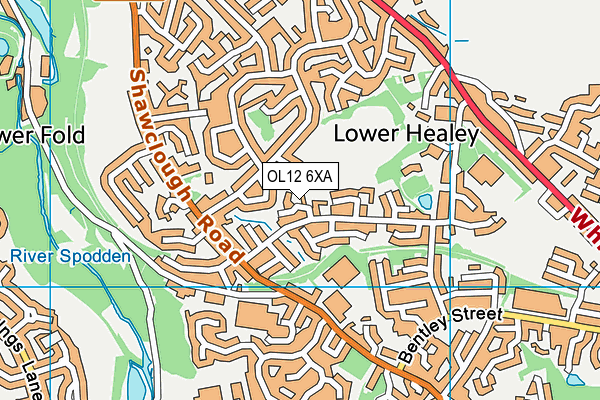 OL12 6XA map - OS VectorMap District (Ordnance Survey) OL12 6XA map - OS VectorMap District (Ordnance Survey)