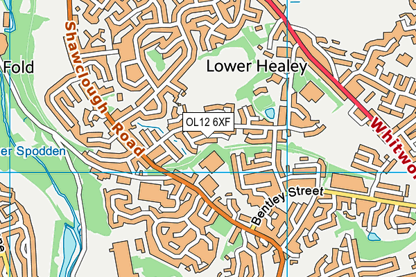 OL12 6XF map - OS VectorMap District (Ordnance Survey) OL12 6XF map - OS VectorMap District (Ordnance Survey)