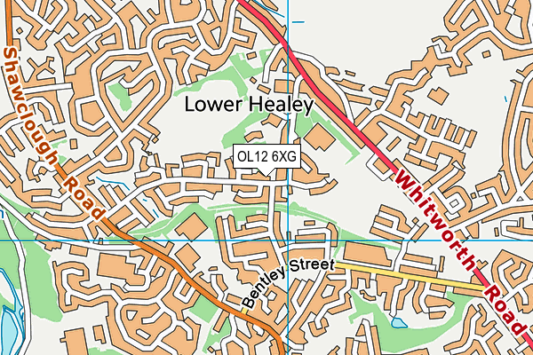 OL12 6XG map - OS VectorMap District (Ordnance Survey) OL12 6XG map - OS VectorMap District (Ordnance Survey)