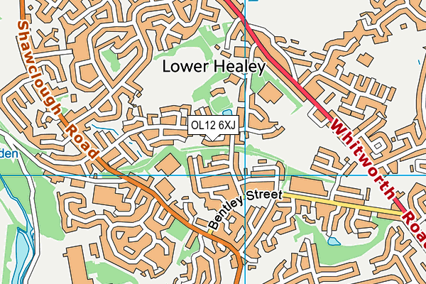 OL12 6XJ map - OS VectorMap District (Ordnance Survey)