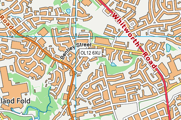 OL12 6XU map - OS VectorMap District (Ordnance Survey) OL12 6XU map - OS VectorMap District (Ordnance Survey)