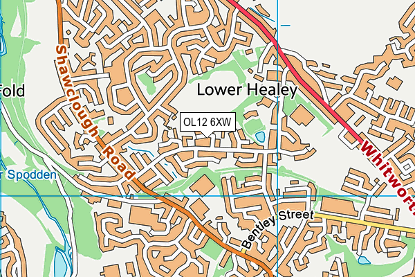 OL12 6XW map - OS VectorMap District (Ordnance Survey) OL12 6XW map - OS VectorMap District (Ordnance Survey)