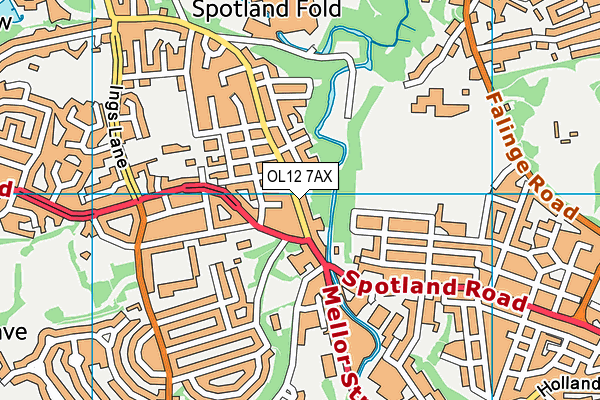 OL12 7AX map - OS VectorMap District (Ordnance Survey) OL12 7AX map - OS VectorMap District (Ordnance Survey)