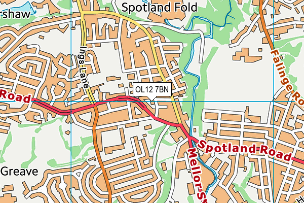 OL12 7BN map - OS VectorMap District (Ordnance Survey) OL12 7BN map - OS VectorMap District (Ordnance Survey)