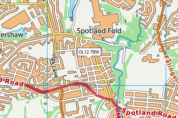 OL12 7BW map - OS VectorMap District (Ordnance Survey) OL12 7BW map - OS VectorMap District (Ordnance Survey)