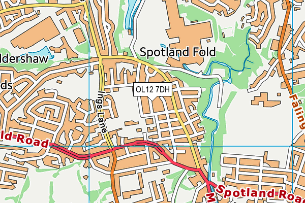 OL12 7DH map - OS VectorMap District (Ordnance Survey)