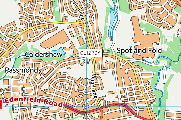 OL12 7DY map - OS VectorMap District (Ordnance Survey) OL12 7DY map - OS VectorMap District (Ordnance Survey)