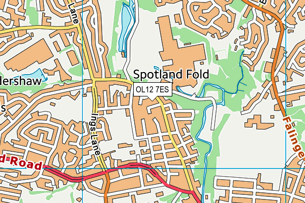 OL12 7ES map - OS VectorMap District (Ordnance Survey) OL12 7ES map - OS VectorMap District (Ordnance Survey)