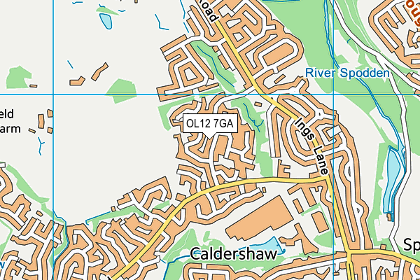 OL12 7GA map - OS VectorMap District (Ordnance Survey) OL12 7GA map - OS VectorMap District (Ordnance Survey)