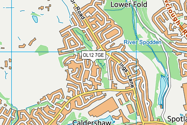 OL12 7GE map - OS VectorMap District (Ordnance Survey) OL12 7GE map - OS VectorMap District (Ordnance Survey)