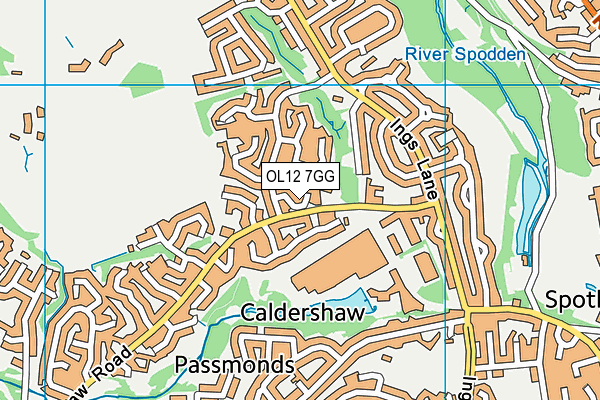 OL12 7GG map - OS VectorMap District (Ordnance Survey) OL12 7GG map - OS VectorMap District (Ordnance Survey)