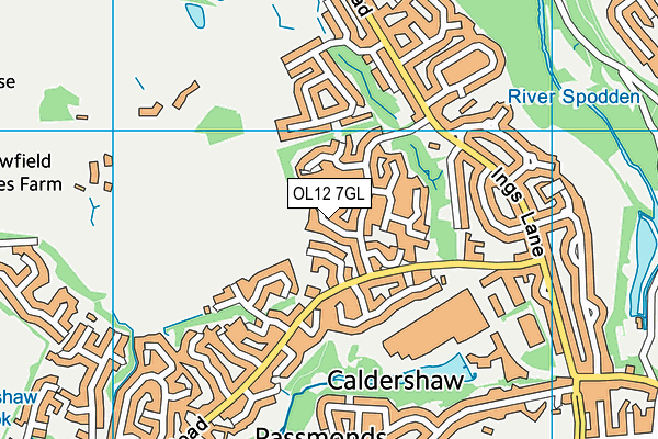OL12 7GL map - OS VectorMap District (Ordnance Survey) OL12 7GL map - OS VectorMap District (Ordnance Survey)