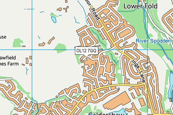 OL12 7GQ map - OS VectorMap District (Ordnance Survey) OL12 7GQ map - OS VectorMap District (Ordnance Survey)