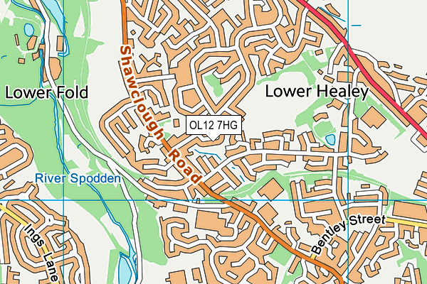 OL12 7HG map - OS VectorMap District (Ordnance Survey) OL12 7HG map - OS VectorMap District (Ordnance Survey)