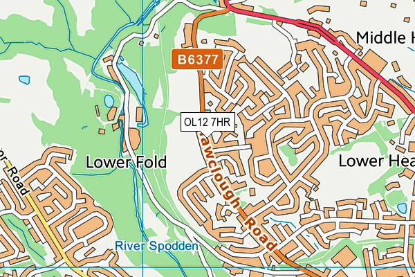 OL12 7HR map - OS VectorMap District (Ordnance Survey) OL12 7HR map - OS VectorMap District (Ordnance Survey)