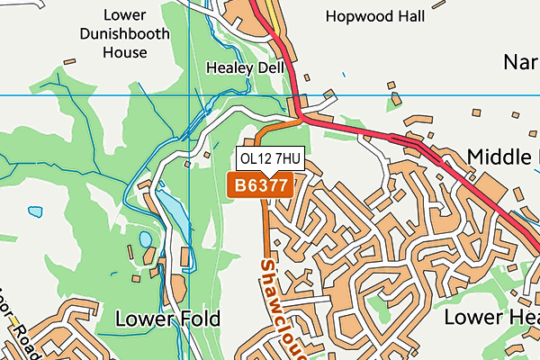 OL12 7HU map - OS VectorMap District (Ordnance Survey) OL12 7HU map - OS VectorMap District (Ordnance Survey)