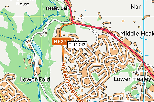 OL12 7HZ map - OS VectorMap District (Ordnance Survey) OL12 7HZ map - OS VectorMap District (Ordnance Survey)