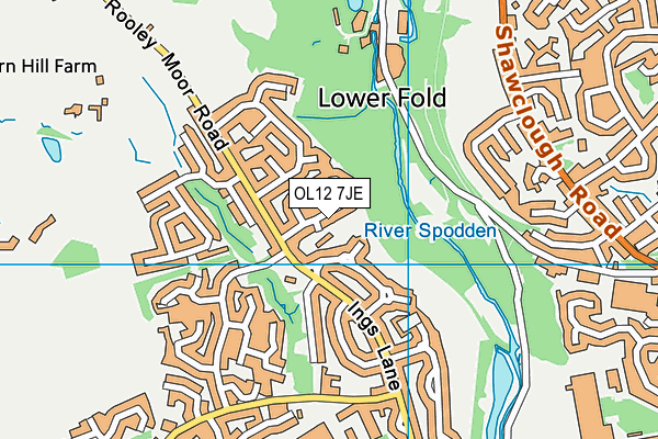 OL12 7JE map - OS VectorMap District (Ordnance Survey) OL12 7JE map - OS VectorMap District (Ordnance Survey)