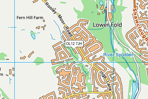 OL12 7JH map - OS VectorMap District (Ordnance Survey) OL12 7JH map - OS VectorMap District (Ordnance Survey)