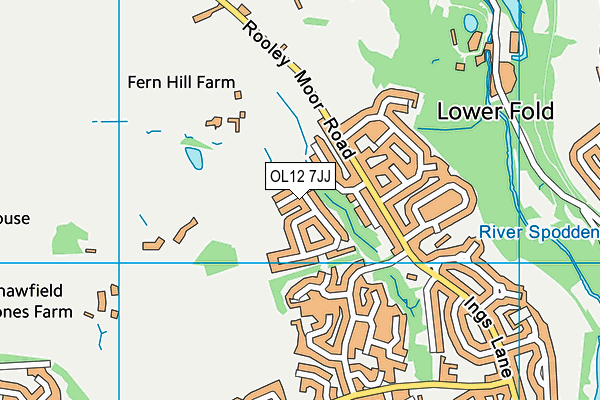 OL12 7JJ map - OS VectorMap District (Ordnance Survey) OL12 7JJ map - OS VectorMap District (Ordnance Survey)