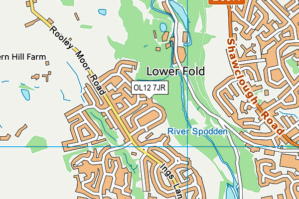 OL12 7JR map - OS VectorMap District (Ordnance Survey) OL12 7JR map - OS VectorMap District (Ordnance Survey)