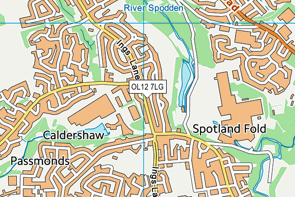 OL12 7LG map - OS VectorMap District (Ordnance Survey) OL12 7LG map - OS VectorMap District (Ordnance Survey)