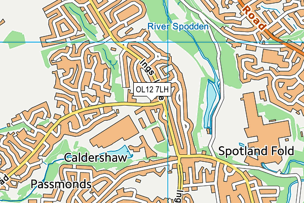 OL12 7LH map - OS VectorMap District (Ordnance Survey)