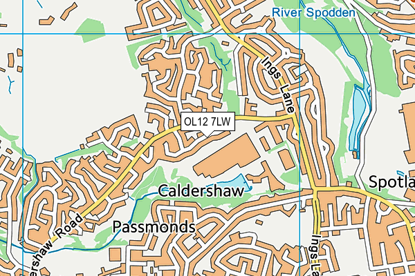 OL12 7LW map - OS VectorMap District (Ordnance Survey) OL12 7LW map - OS VectorMap District (Ordnance Survey)
