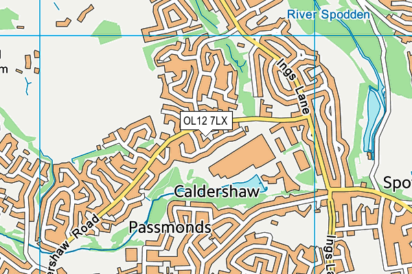 OL12 7LX map - OS VectorMap District (Ordnance Survey) OL12 7LX map - OS VectorMap District (Ordnance Survey)