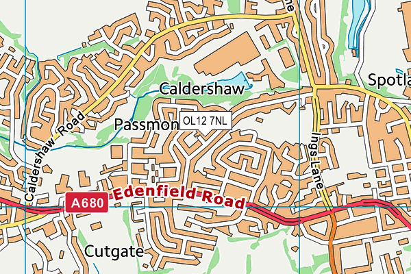 OL12 7NL map - OS VectorMap District (Ordnance Survey) OL12 7NL map - OS VectorMap District (Ordnance Survey)