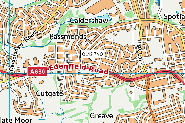 OL12 7NQ map - OS VectorMap District (Ordnance Survey) OL12 7NQ map - OS VectorMap District (Ordnance Survey)
