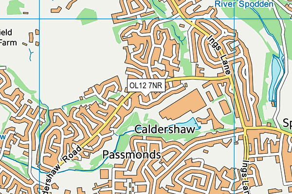OL12 7NR map - OS VectorMap District (Ordnance Survey) OL12 7NR map - OS VectorMap District (Ordnance Survey)