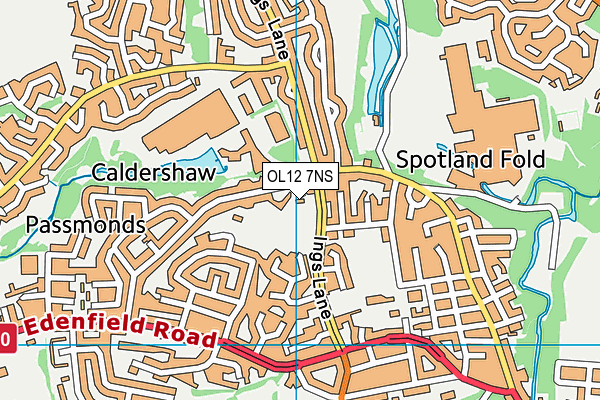OL12 7NS map - OS VectorMap District (Ordnance Survey) OL12 7NS map - OS VectorMap District (Ordnance Survey)