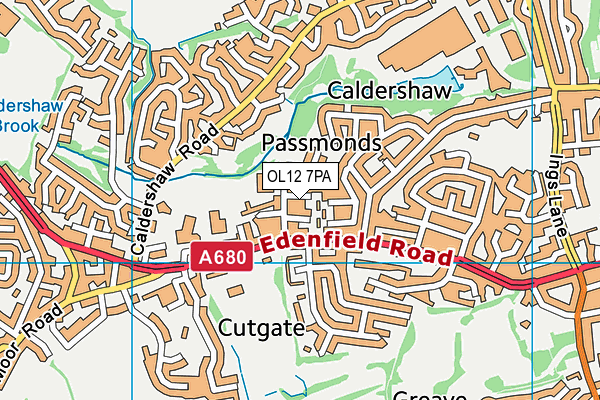 OL12 7PA map - OS VectorMap District (Ordnance Survey) OL12 7PA map - OS VectorMap District (Ordnance Survey)