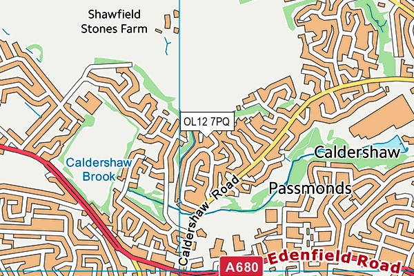 OL12 7PQ map - OS VectorMap District (Ordnance Survey) OL12 7PQ map - OS VectorMap District (Ordnance Survey)